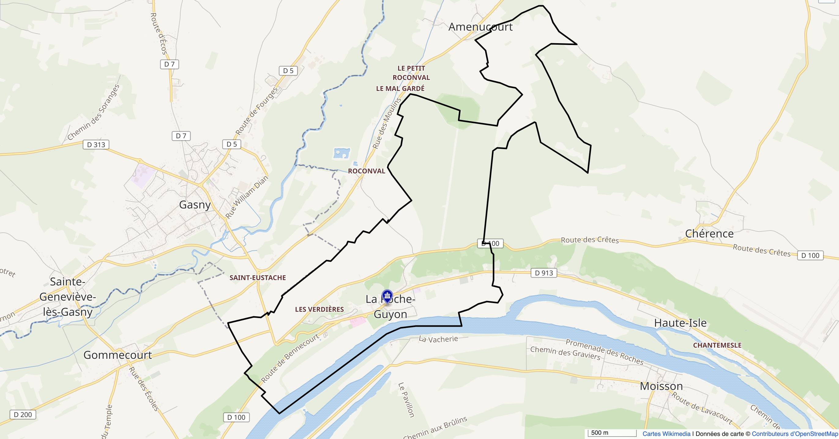 Carte La Roche Guyon