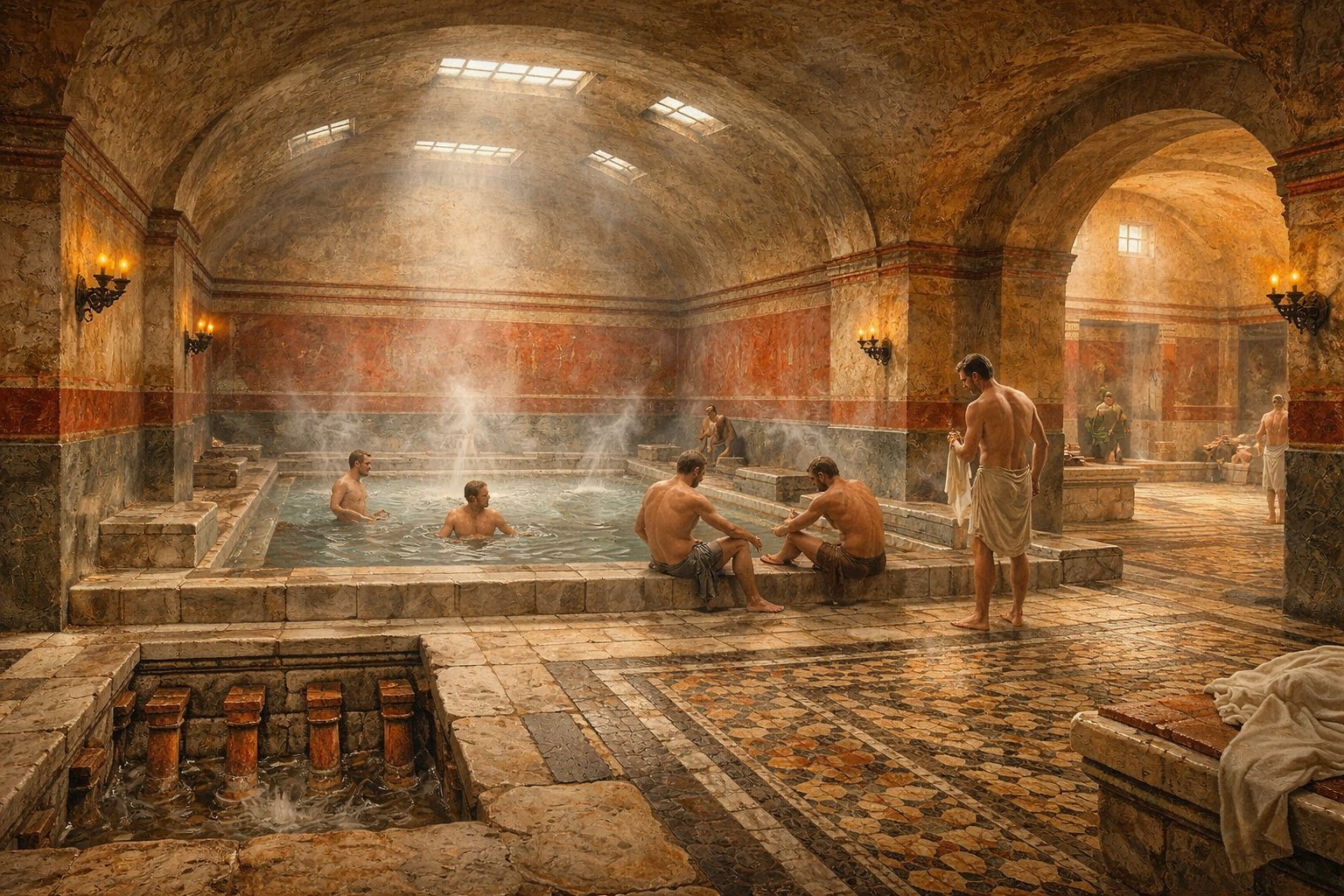 Intérieur des thermes de Gisacum