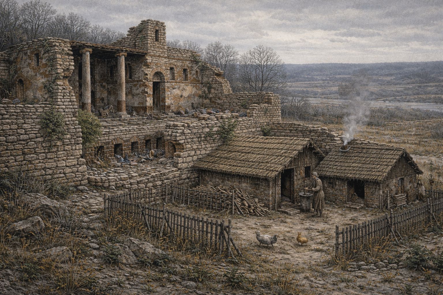 La villa de Limetz-Villez en ruines au Bas-Empire