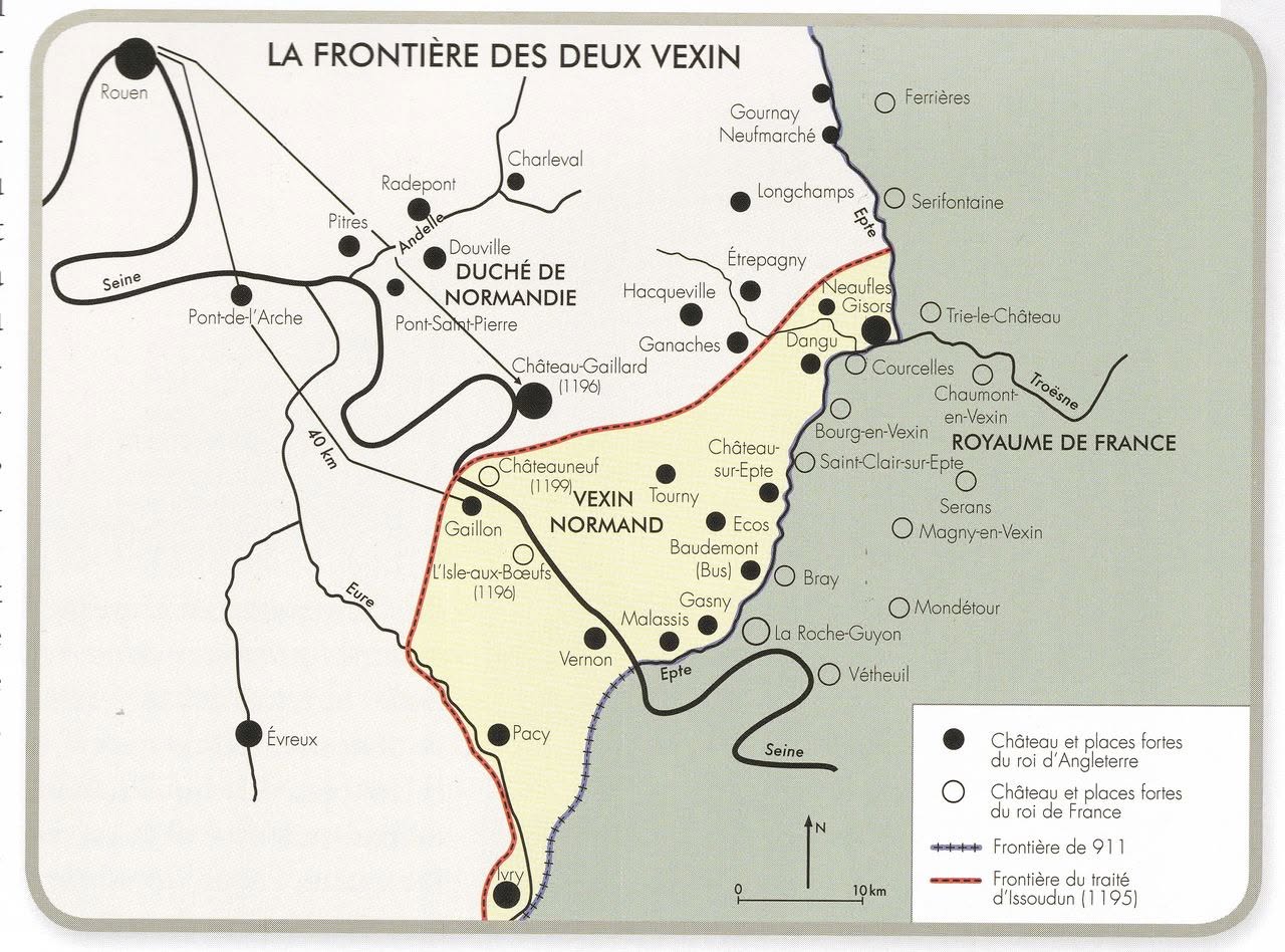 Vexin normand et Vexin français de part et d'autre de l'Epte à la fin du XIIe siècle