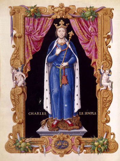 Charles III le Simple dans une enluminure du XVe siècle