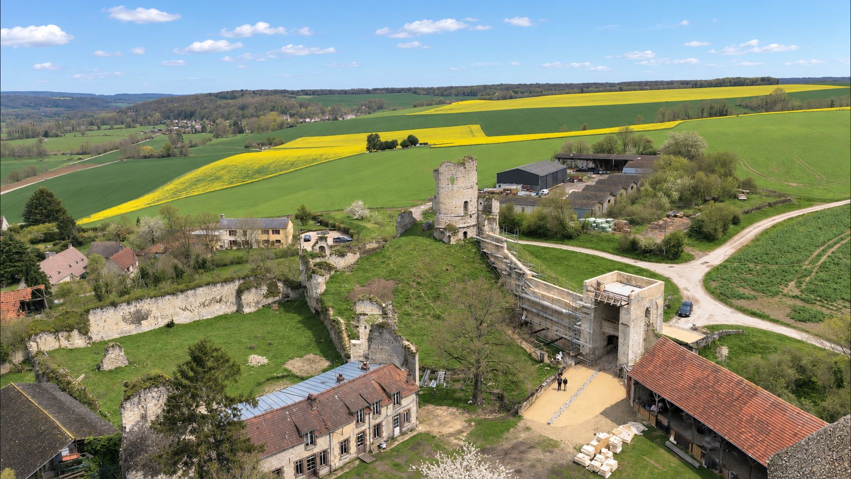 Vue aérienne de Château-sur-Epte