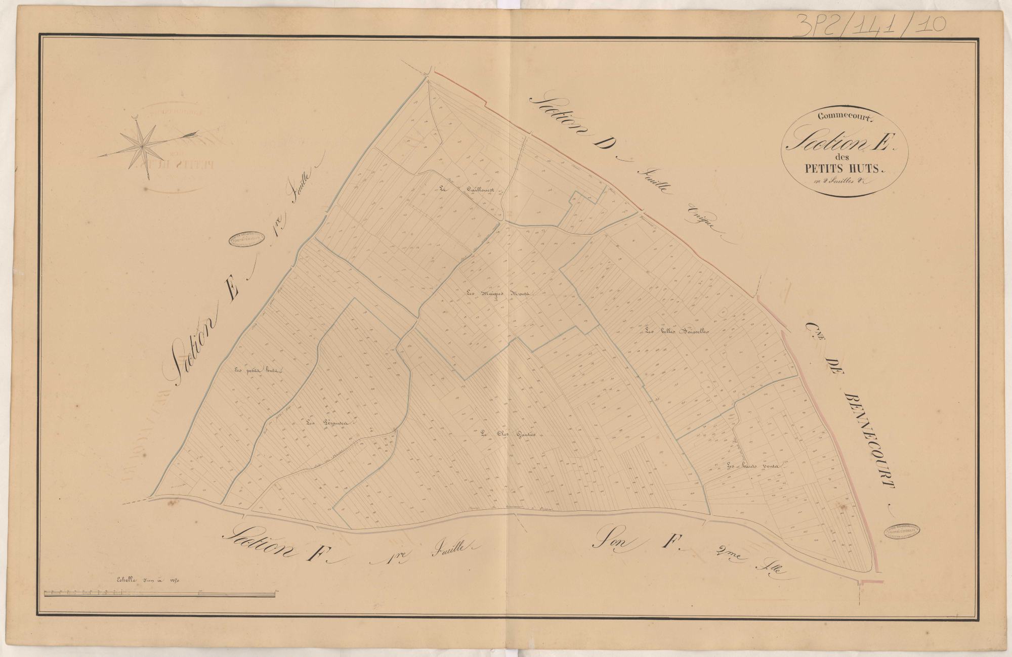 Section E des Petits Huts, cadastre 1830