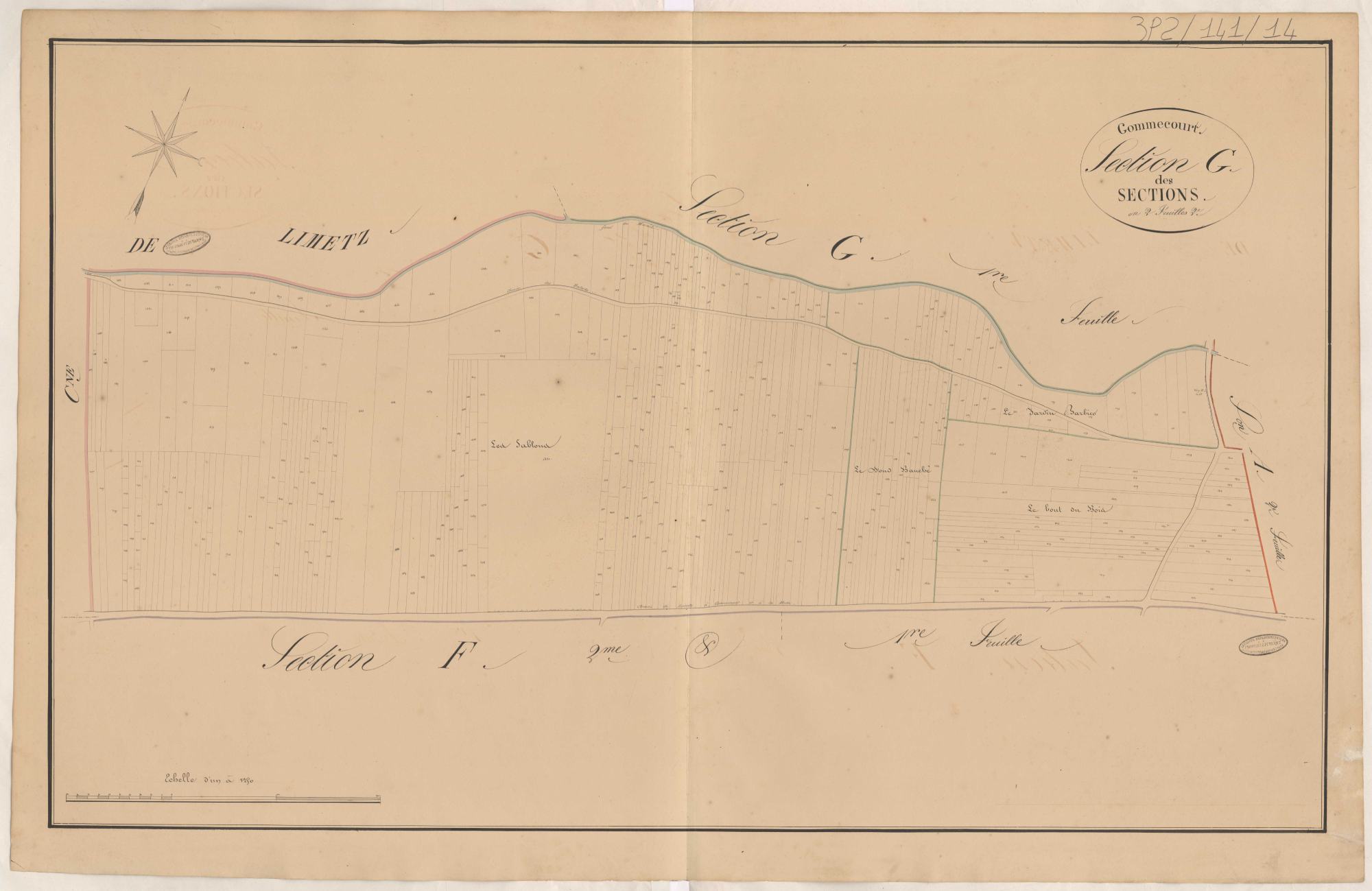 Section G des Sections, cadastre 1830