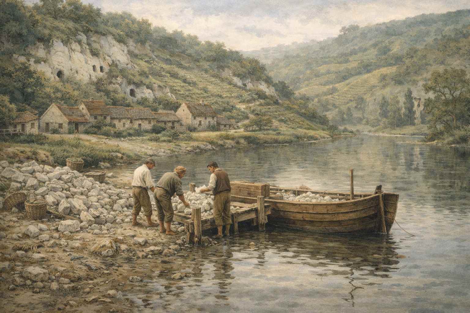 Le port à la Cauchaise au pied des falaises de Clachaloze