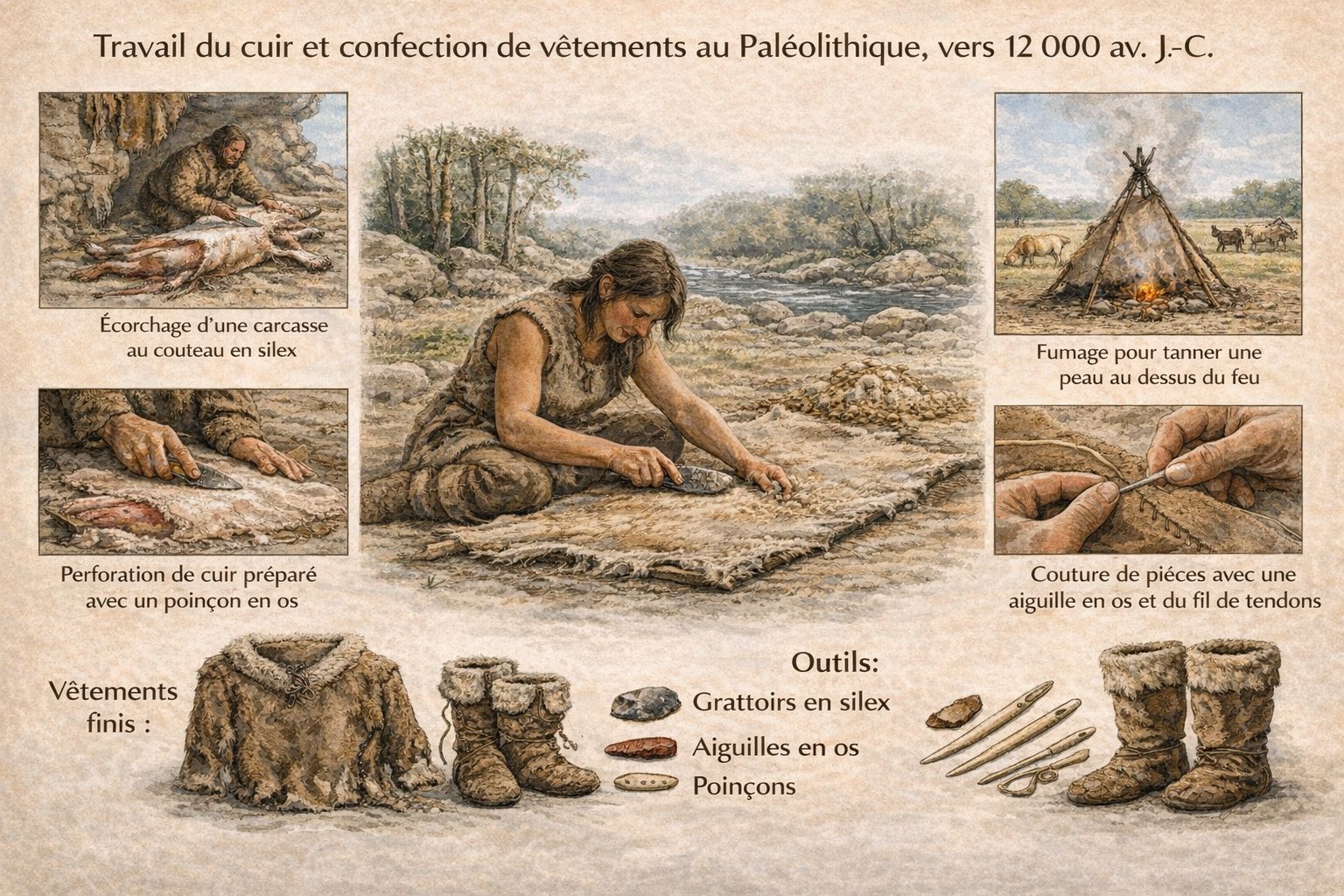 Fabrication vêtements en peaux