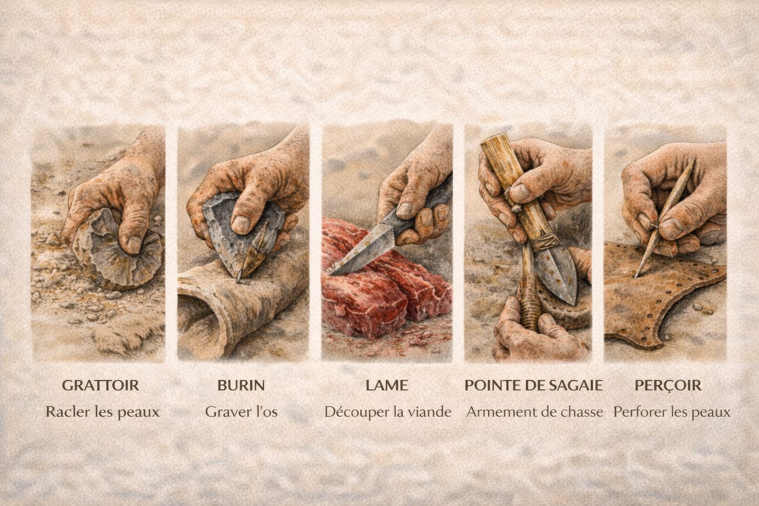 Utilisation des outils en silex