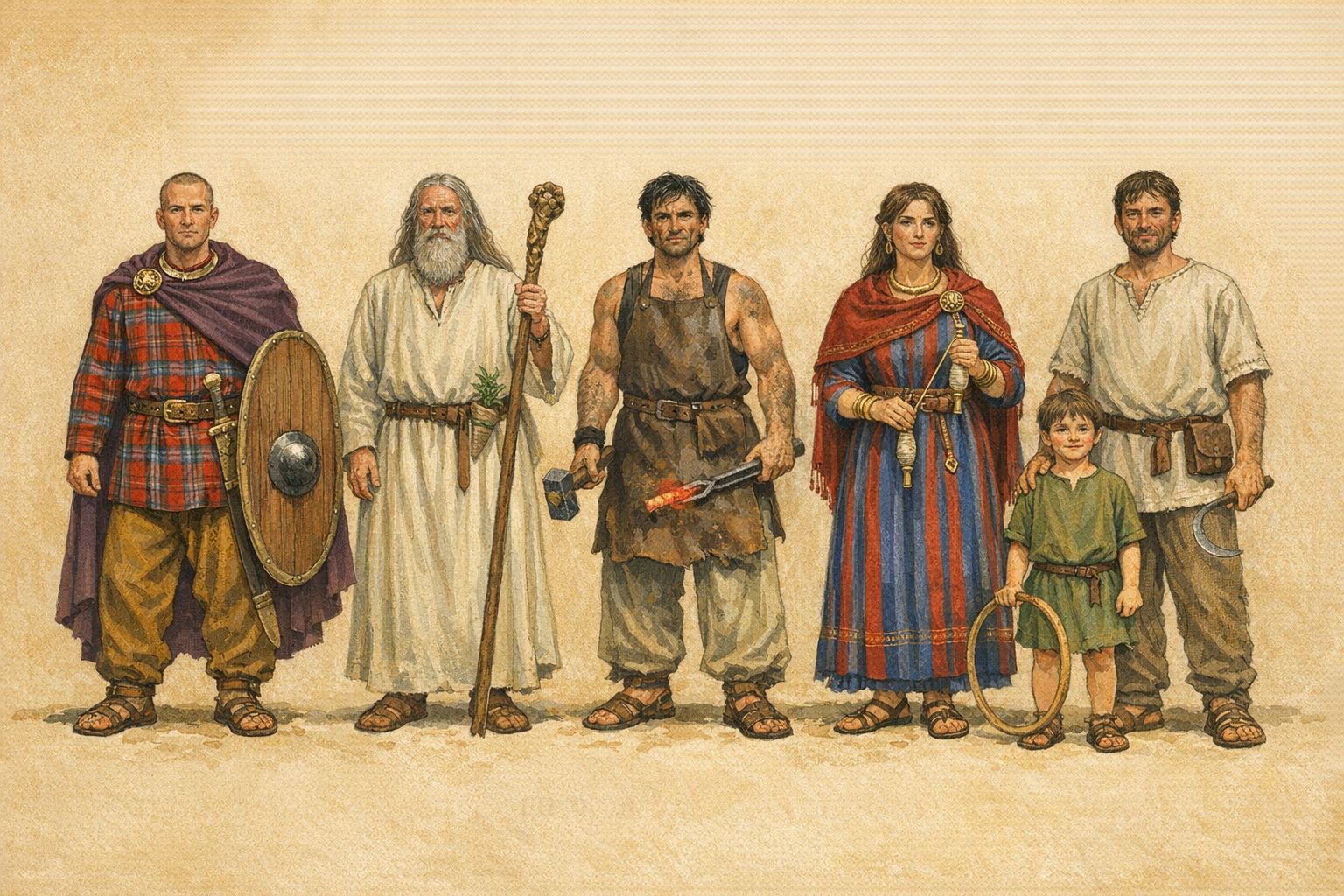 Galerie de personnages de la société gauloise