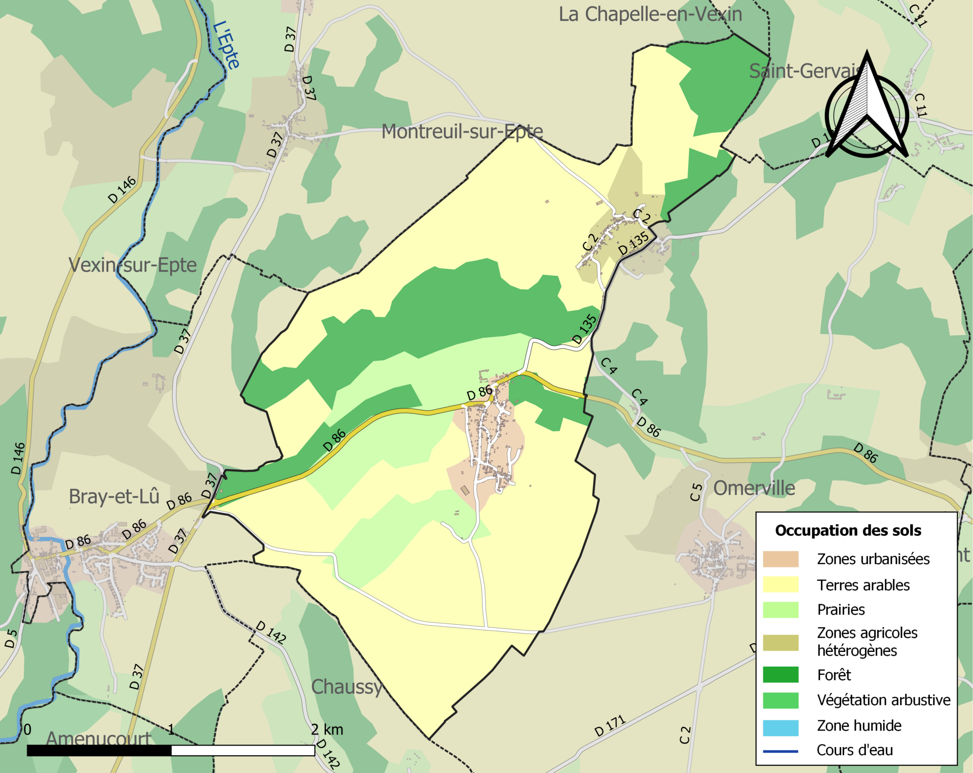 Carte de situation d'Ambleville dans le département du Val-d'Oise