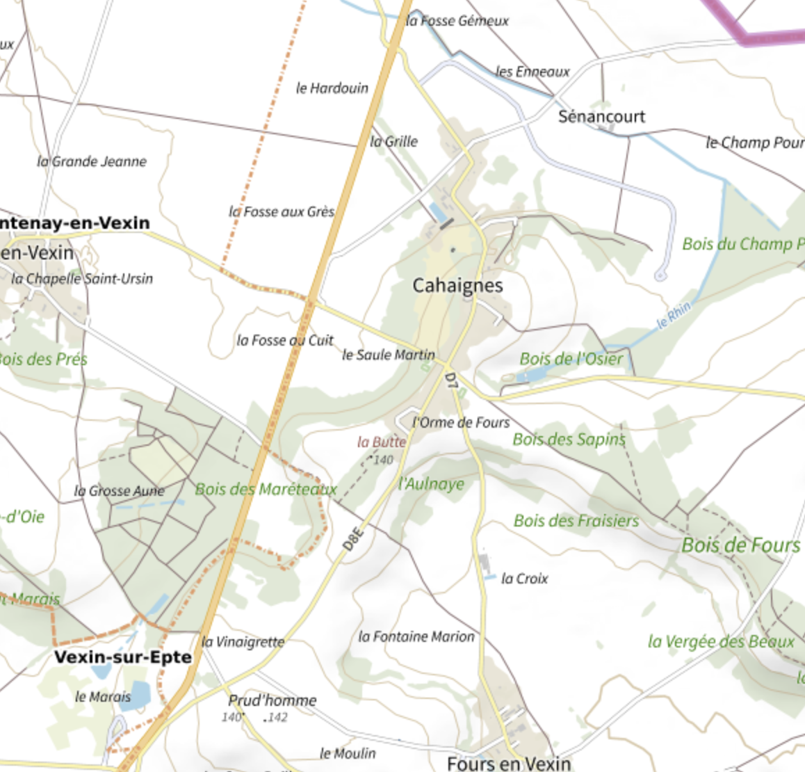 Carte de situation de Cahaignes dans le département de l'Eure