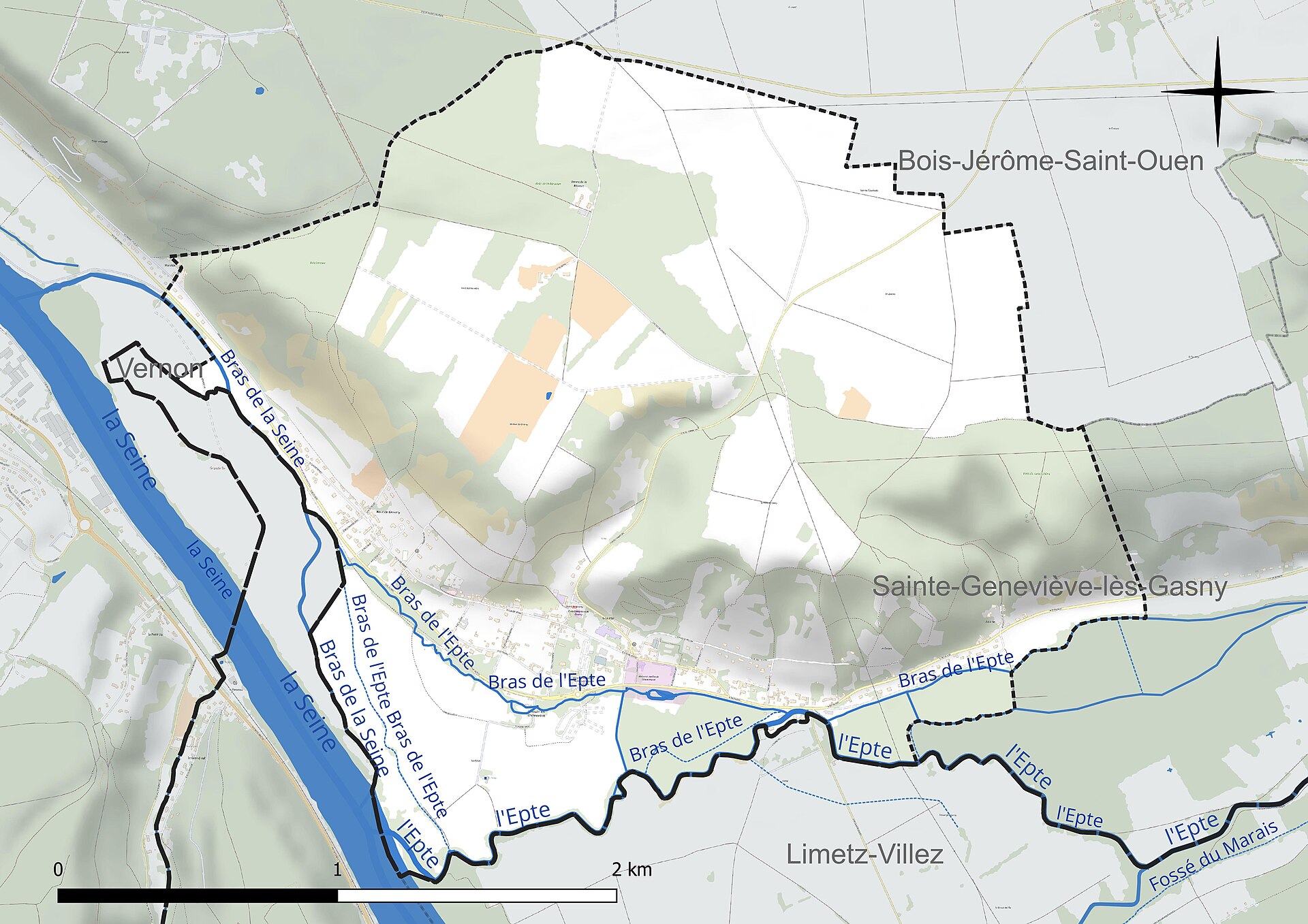 Carte de situation de Giverny dans le département de l'Eure