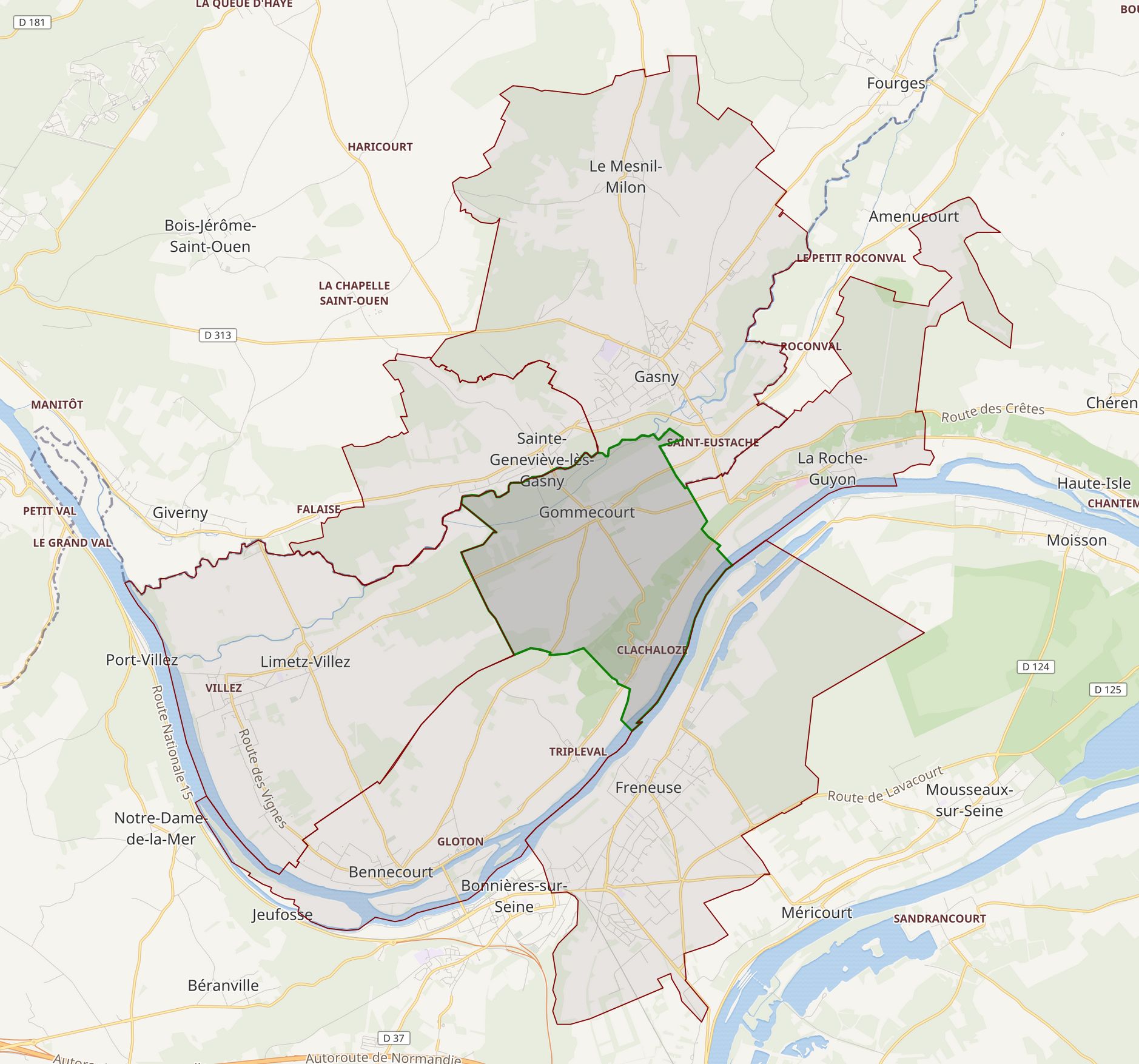 Carte de situation de Gommecourt dans le département des Yvelines