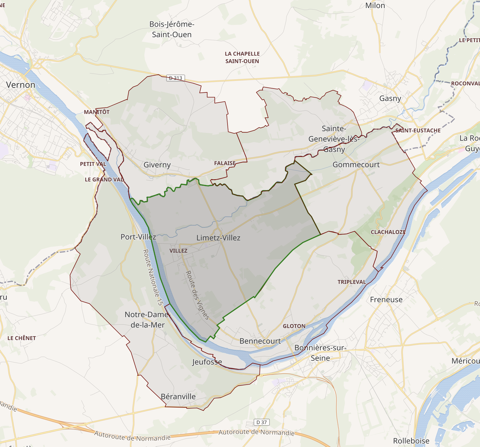 Carte de situation de Limetz-Villez dans le département des Yvelines