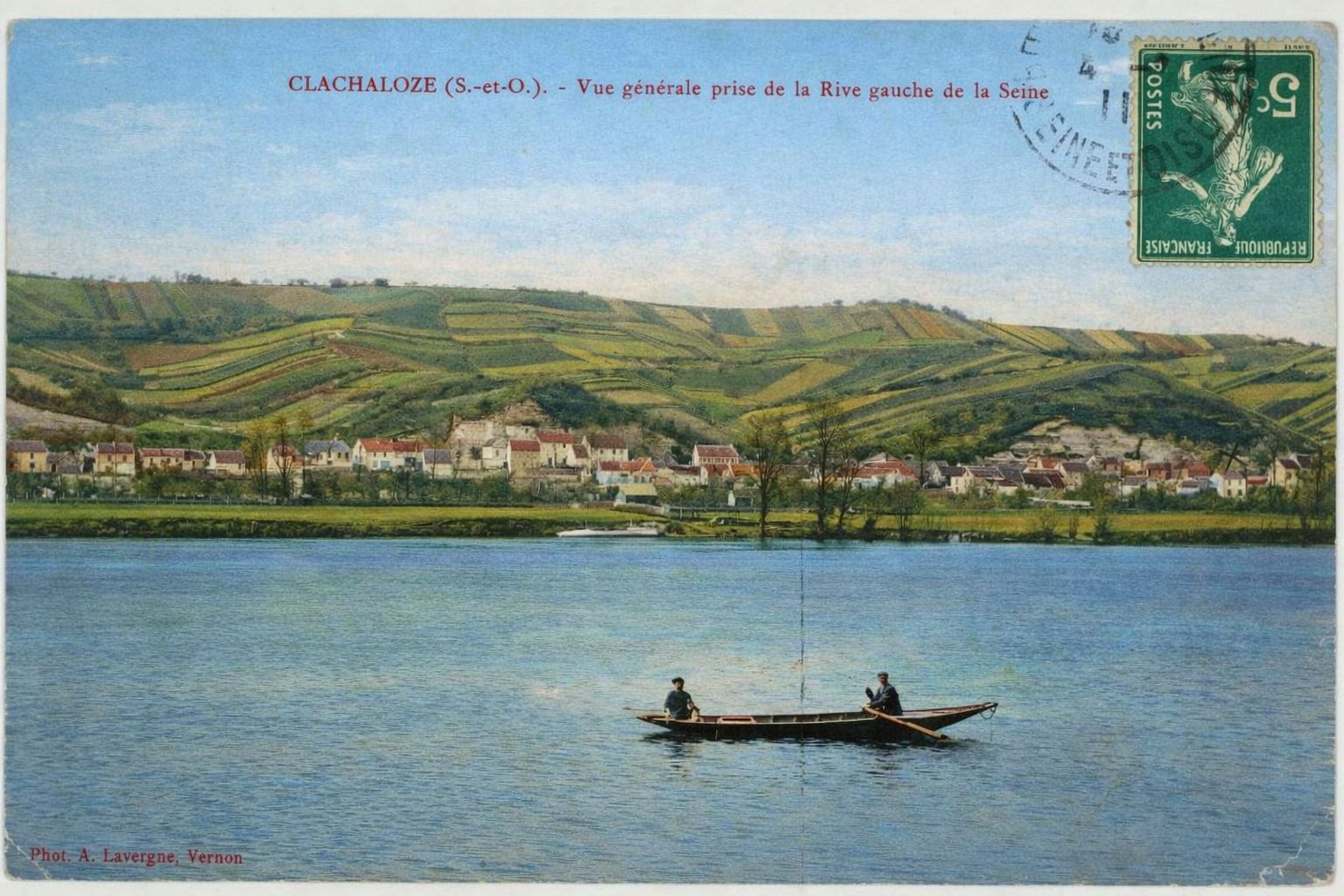 Vue panoramique de Clachaloze depuis la rive gauche, début XXᵉ siècle CPA-Clachaloze-VuepanoramiqueRiveGauche-debutXXe-colorise