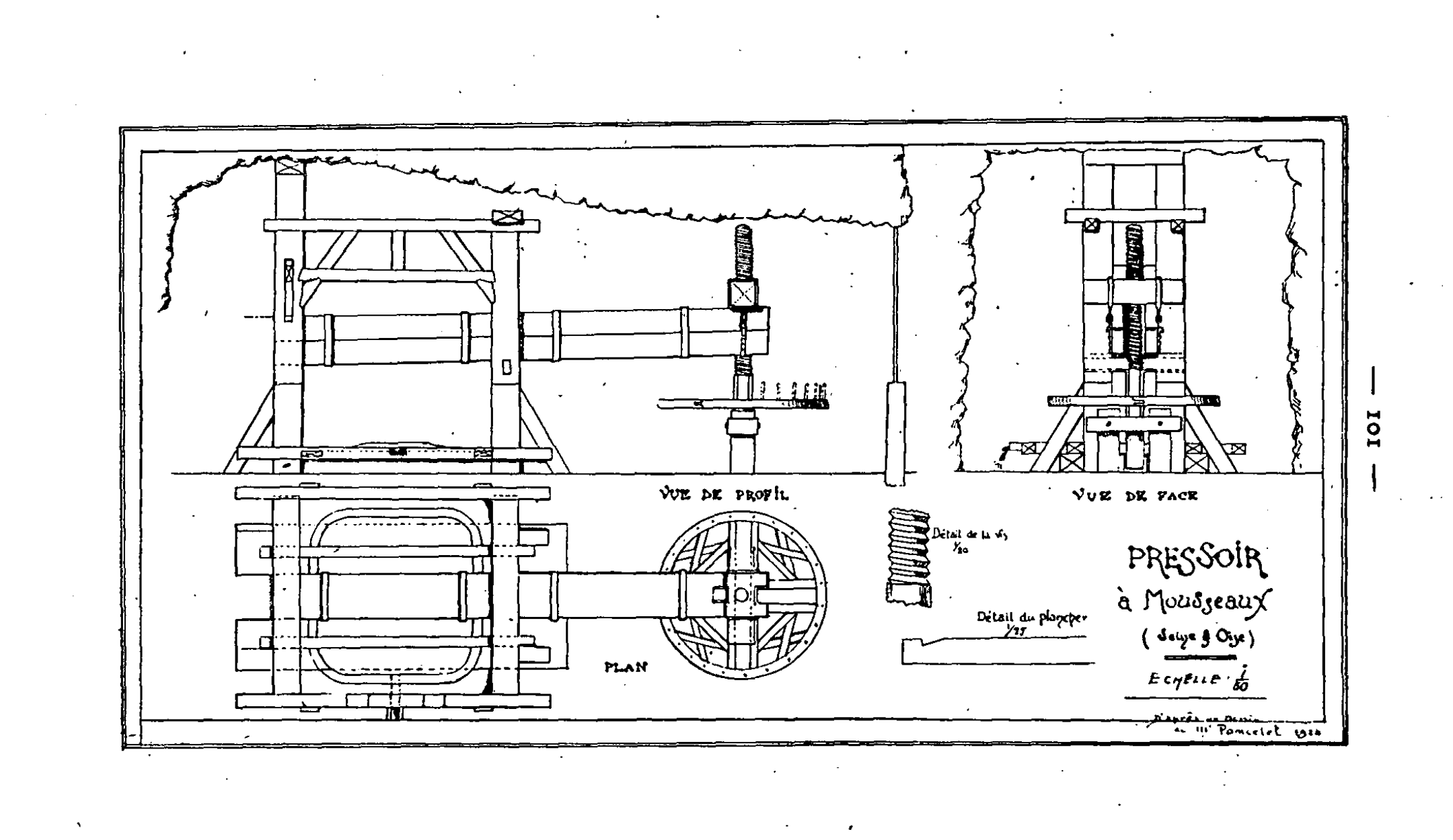 Plan technique du pressoir de Mousseaux-sur-Seine pressoir_mousseaux_coupe