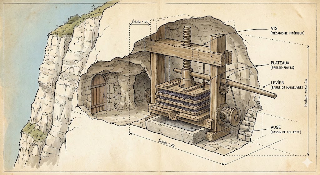 Coupe technique d'un pressoir dans une bove vue-coupe-pressoir-4