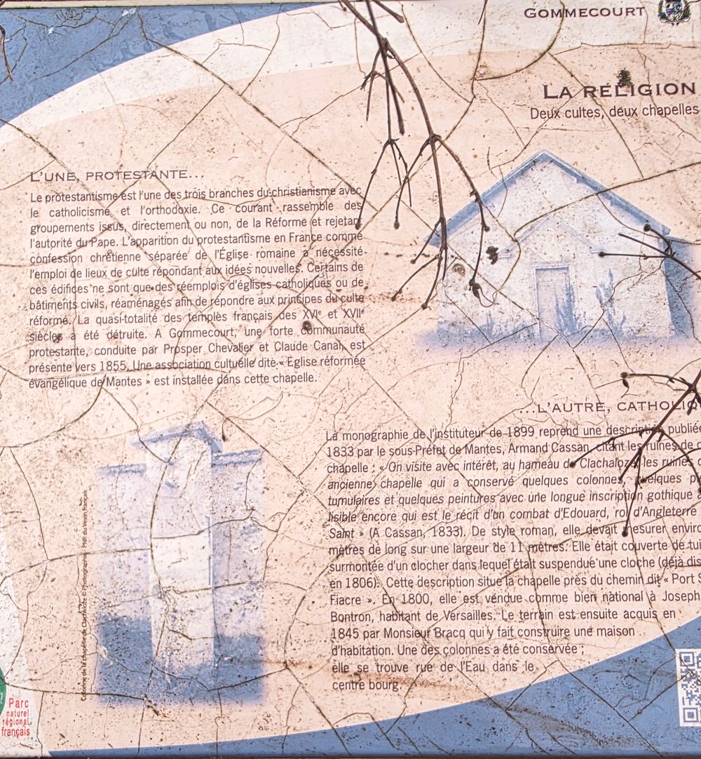 Panneau d'information sur le temple de Gommecourt panneau-temple