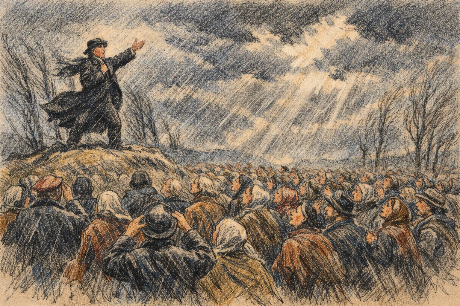 Prêche de Napoléon Peyrat sous l'orage à Gommecourt, 12 mars 1848 preche-peyrat-orage