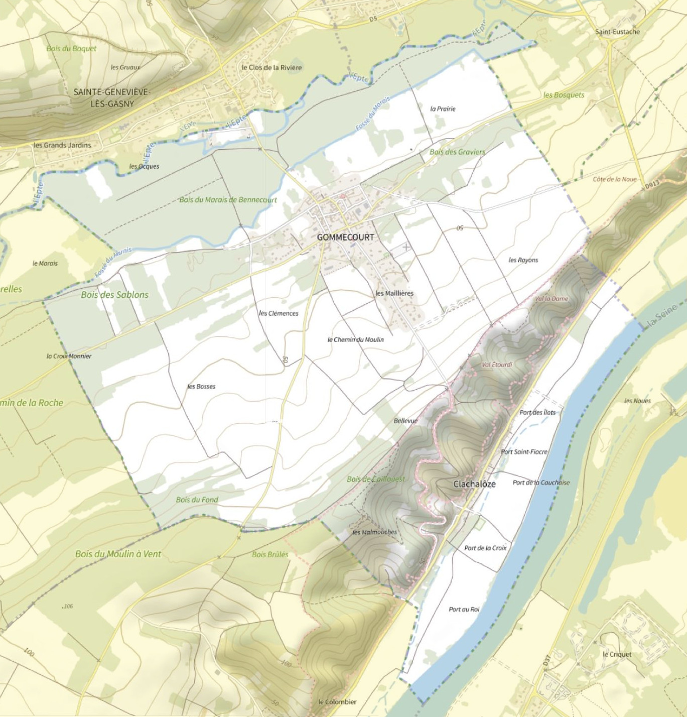 Carte de Gommecourt et environs